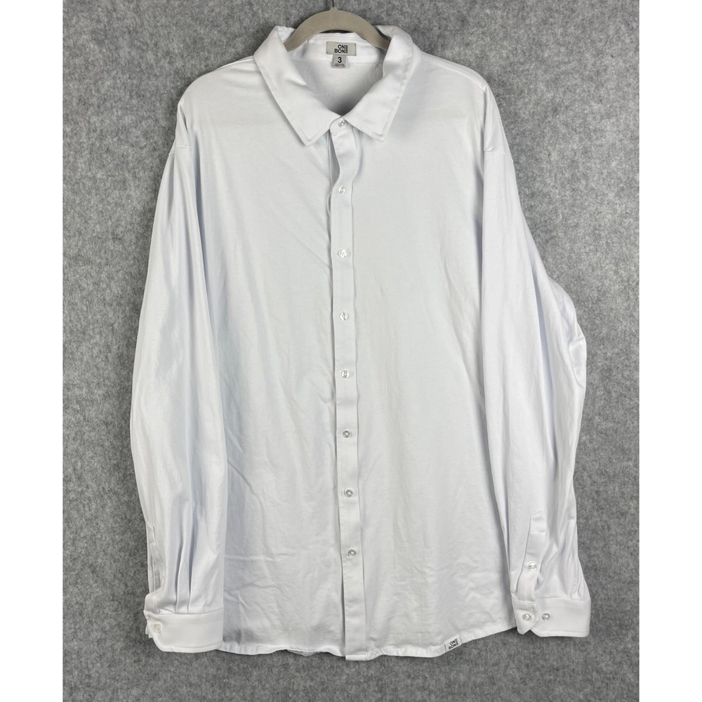 One Bone Shirt Mens 3 4XL Blue White Button Down Long Sleeve Big and Tall